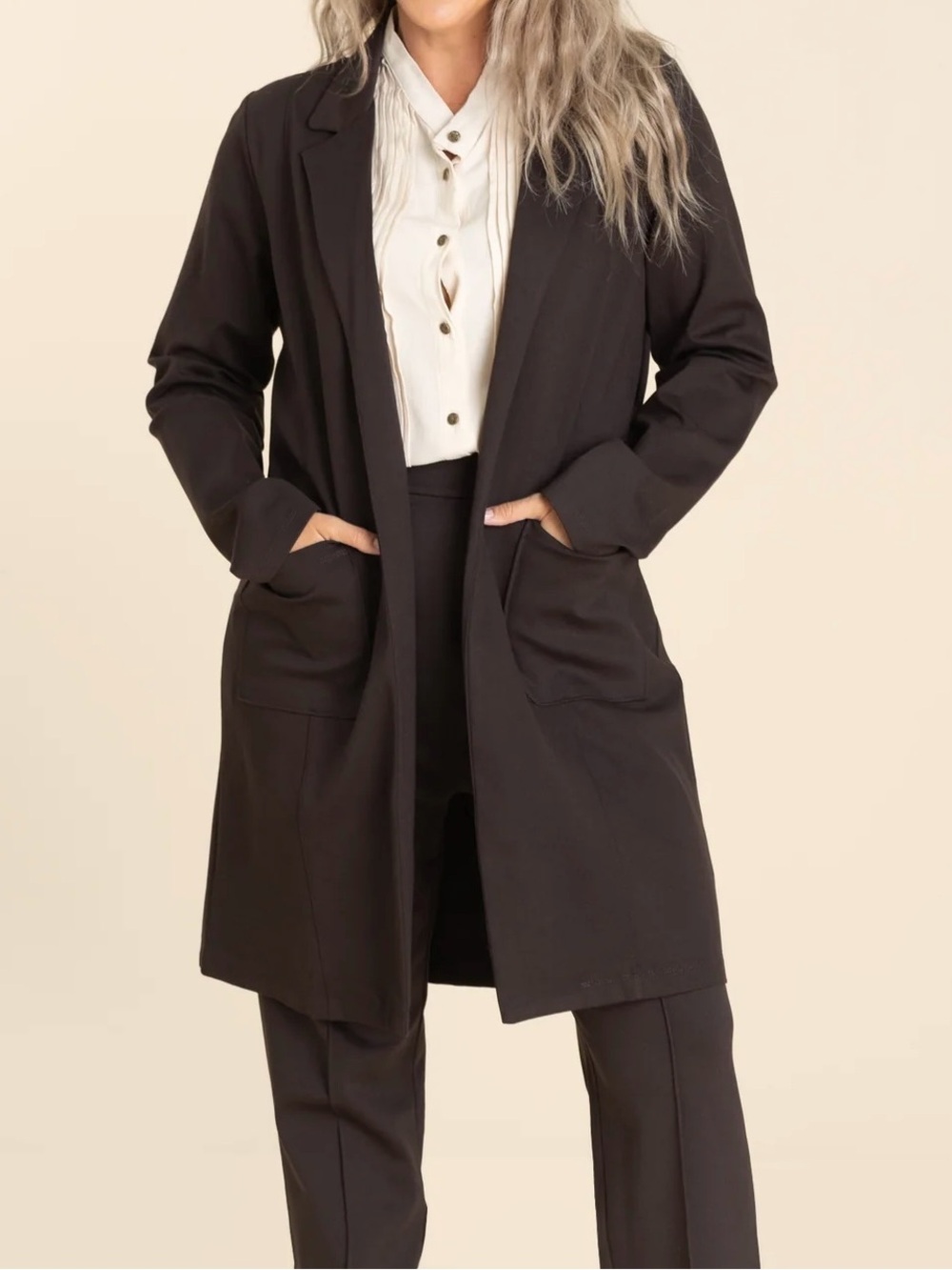 Dear Scarlett Magic Chic Midi Jacket: Chocolate